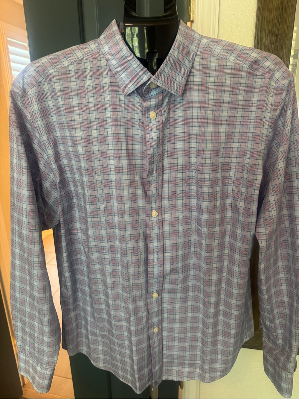 UNTUCKit Lavender and Light Blue Plaid Button-Down Shirt